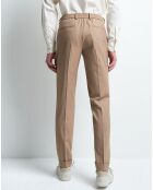 Pantalon slim Blyam rayé beige taupe