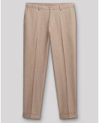 Pantalon slim Blyam rayé beige taupe