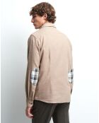 Chemise slim Clanelo faux-uni humus