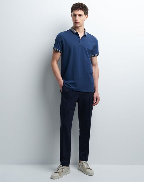 Polo slim Tfeta bleu indigo
