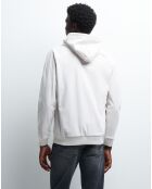 Sweat à capuche zippé Tvelours blanc neige