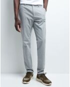 Pantalon chino slim Mchine gris chiné clair