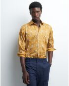 Chemise slim Cimosa jaune moutarde