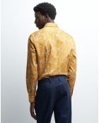 Chemise slim Cimosa jaune moutarde