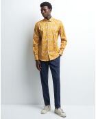 Chemise slim Cimosa jaune moutarde