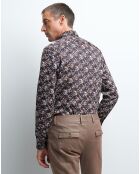 Chemise slim Camomil à fleurs bleu foncé