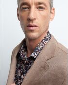 Chemise slim Camomil à fleurs bleu foncé