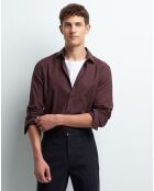 Chemise slim Cflanel rouge brule