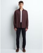 Chemise slim Cflanel rouge brule
