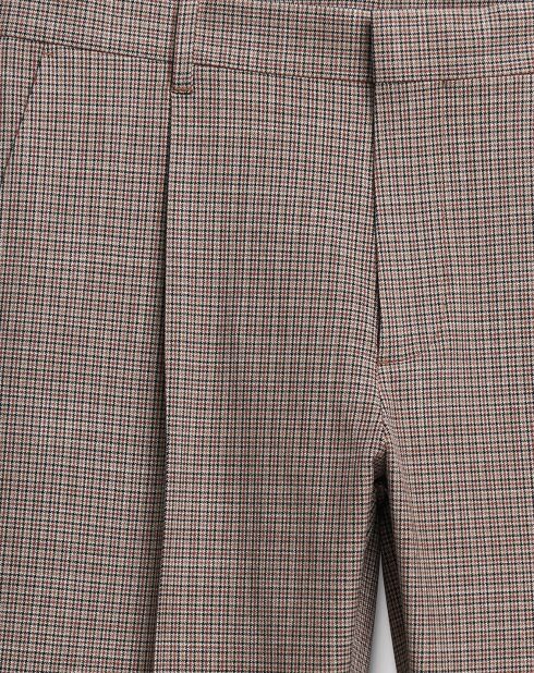 Pantalon slack Mpuce à carreaux chocolat