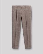 Pantalon slack Mpuce à carreaux chocolat