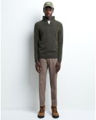 Pantalon slack Mpuce à carreaux chocolat