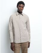 Chemise slim Calu imprimée écrue