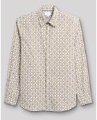 Chemise slim Calu imprimée écrue
