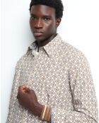 Chemise slim Calu imprimée écrue