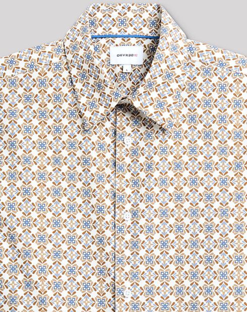 Chemise slim Calu imprimée écrue