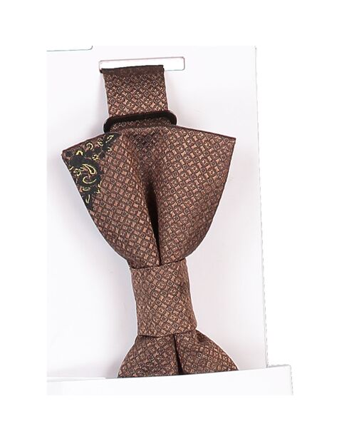 Noeud Papillon en Soie mélangée Smustang imprimé marron caramel