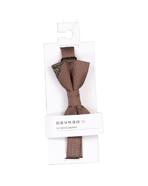 Noeud Papillon en Soie mélangée Smustang imprimé marron caramel
