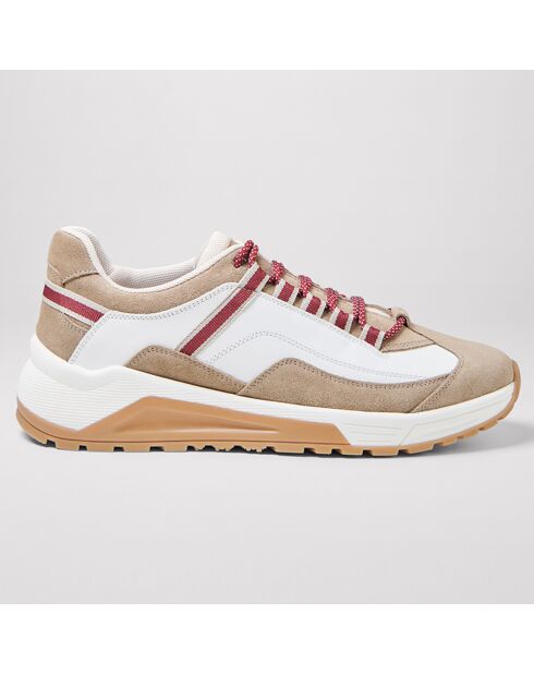 Baskets en Cuir Srope beiges