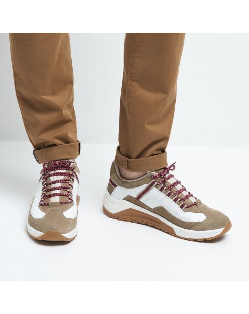 Baskets en Cuir Srope beiges