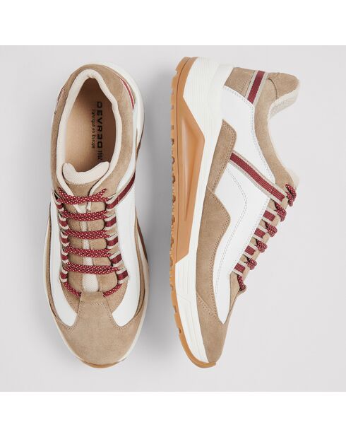 Baskets en Cuir Srope beiges
