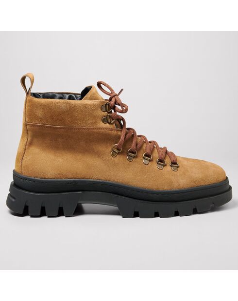 Bottines en Cuir Scalade beige automne