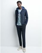 Veste bimatière Pmalta bleu indigo