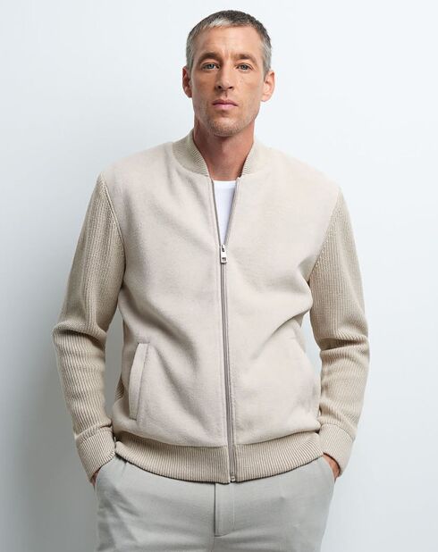Gilet zippé Pedra écru foncé