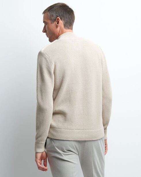Gilet zippé Pedra écru foncé