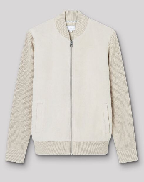 Gilet zippé Pedra écru foncé