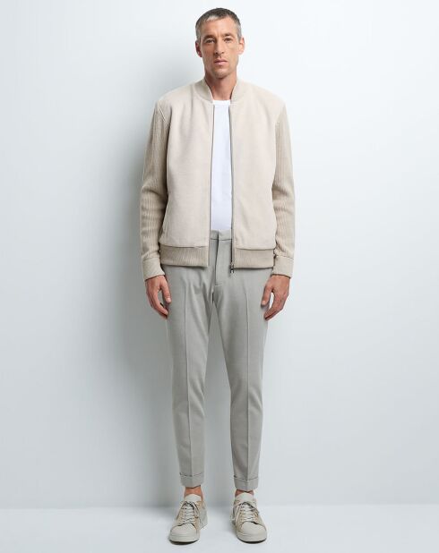 Gilet zippé Pedra écru foncé