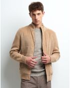 Gilet bimatière velours côtelé Pkart beige automne