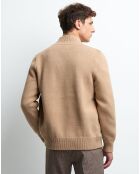 Gilet bimatière velours côtelé Pkart beige automne