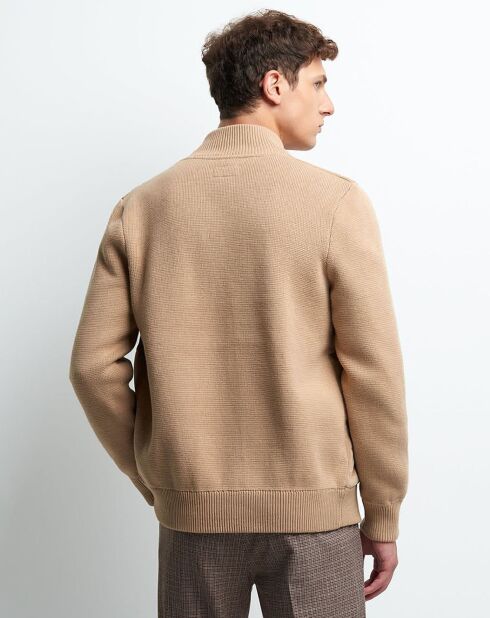 Gilet bimatière velours côtelé Pkart beige automne