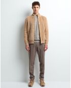 Gilet bimatière velours côtelé Pkart beige automne