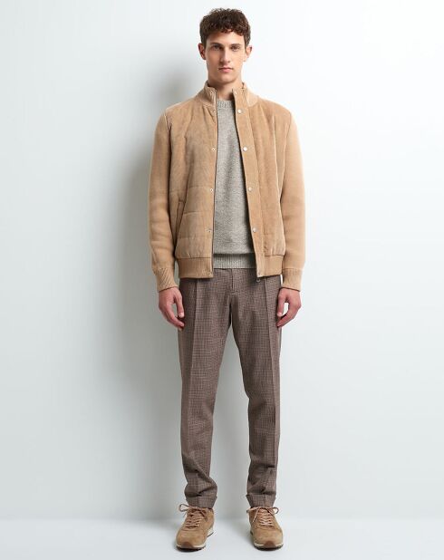 Gilet bimatière velours côtelé Pkart beige automne