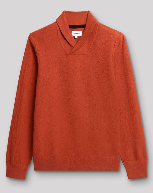 Pull en Laine mélangée Palace faux-uni orange