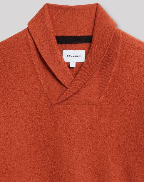Pull en Laine mélangée Palace faux-uni orange