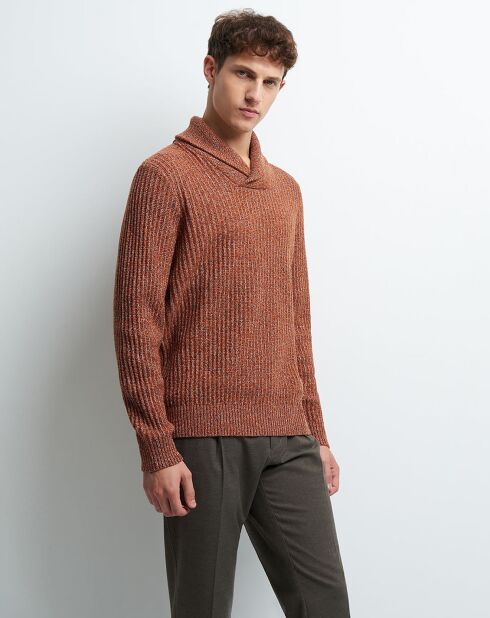 Pull en Laine mélangée Psophie faux-uni tomette