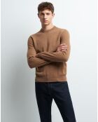 Pull 100% Cachemire Prestige faux-uni camel
