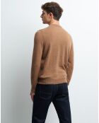 Pull 100% Cachemire Prestige faux-uni camel
