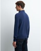 Pull 100% Cachemire Prestige faux-uni marine d'hiver