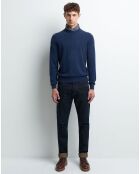 Pull 100% Cachemire Prestige faux-uni marine d'hiver