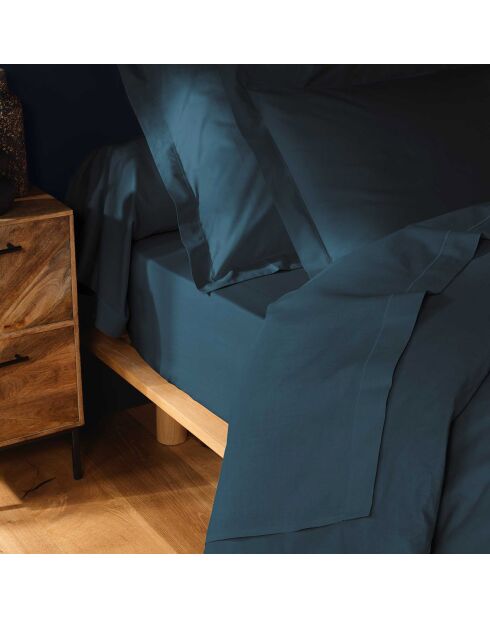 2 Taies d'Oreiller Lina en coton bleues
