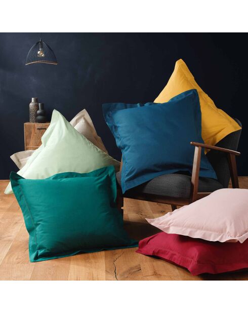 2 Taies d'Oreiller Lina en coton bleues