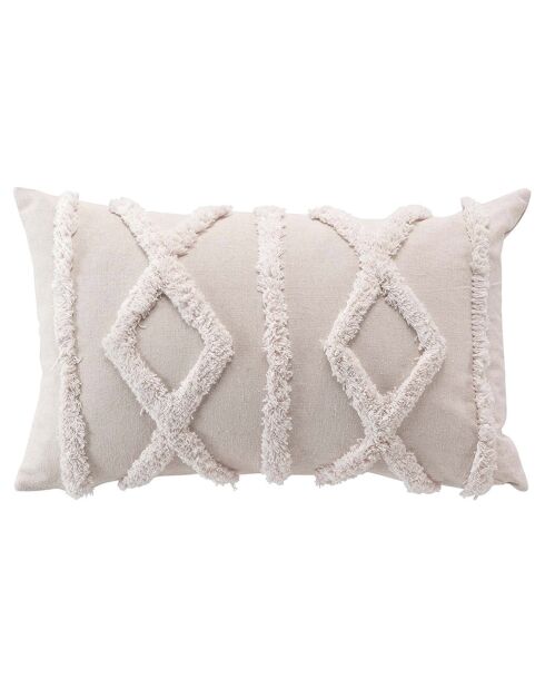 Cuscino rimovibile trapuntato naturale Safira - 30x50 cm