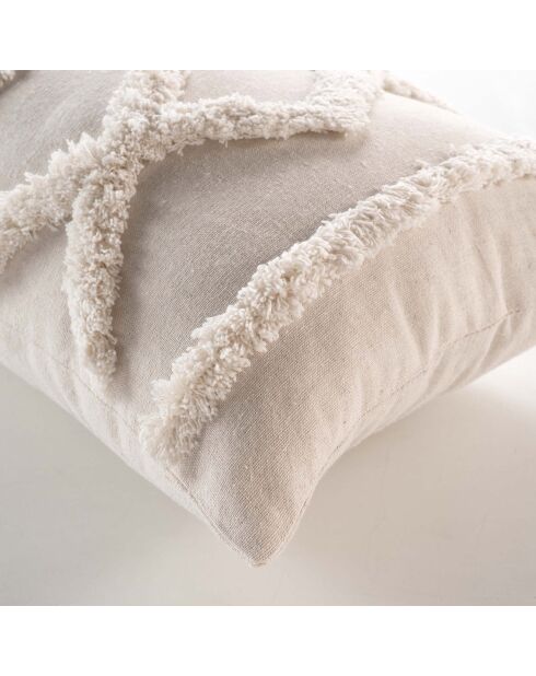 Cuscino rimovibile trapuntato naturale Safira - 30x50 cm