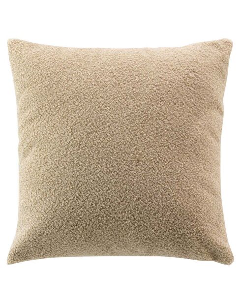 Coussin Déhoussable Wooly bouclette beige - 45x45 cm