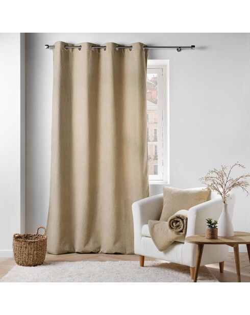 Coussin Déhoussable Wooly bouclette beige - 45x45 cm