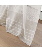 Lino tejido Janice con 2 ojales, efecto lino blanco, 140 x 240 cm